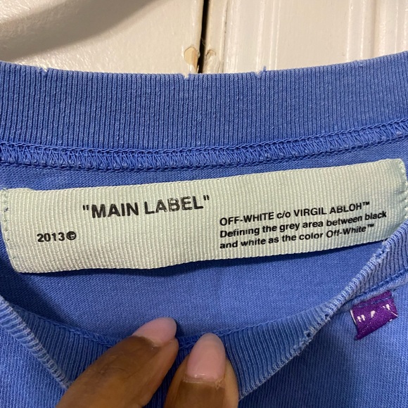 Off-White C/O Virgil Abloh blue tee shirt with pockets AS IS CONDITION XL - Picture 15 of 16